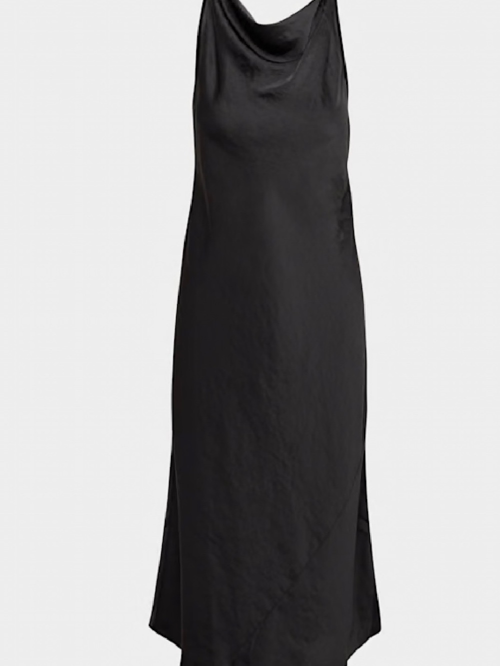 Wilfred Goddess Satin dress Black Slip Cowl Neck Maxi Dress